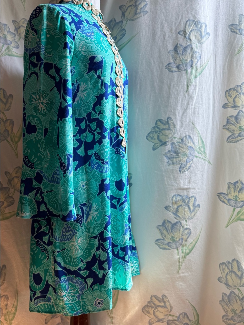Bright Turquoise, Royal Blue & Gold Lilly Pulitzer Dress - Picture 13 of 16
